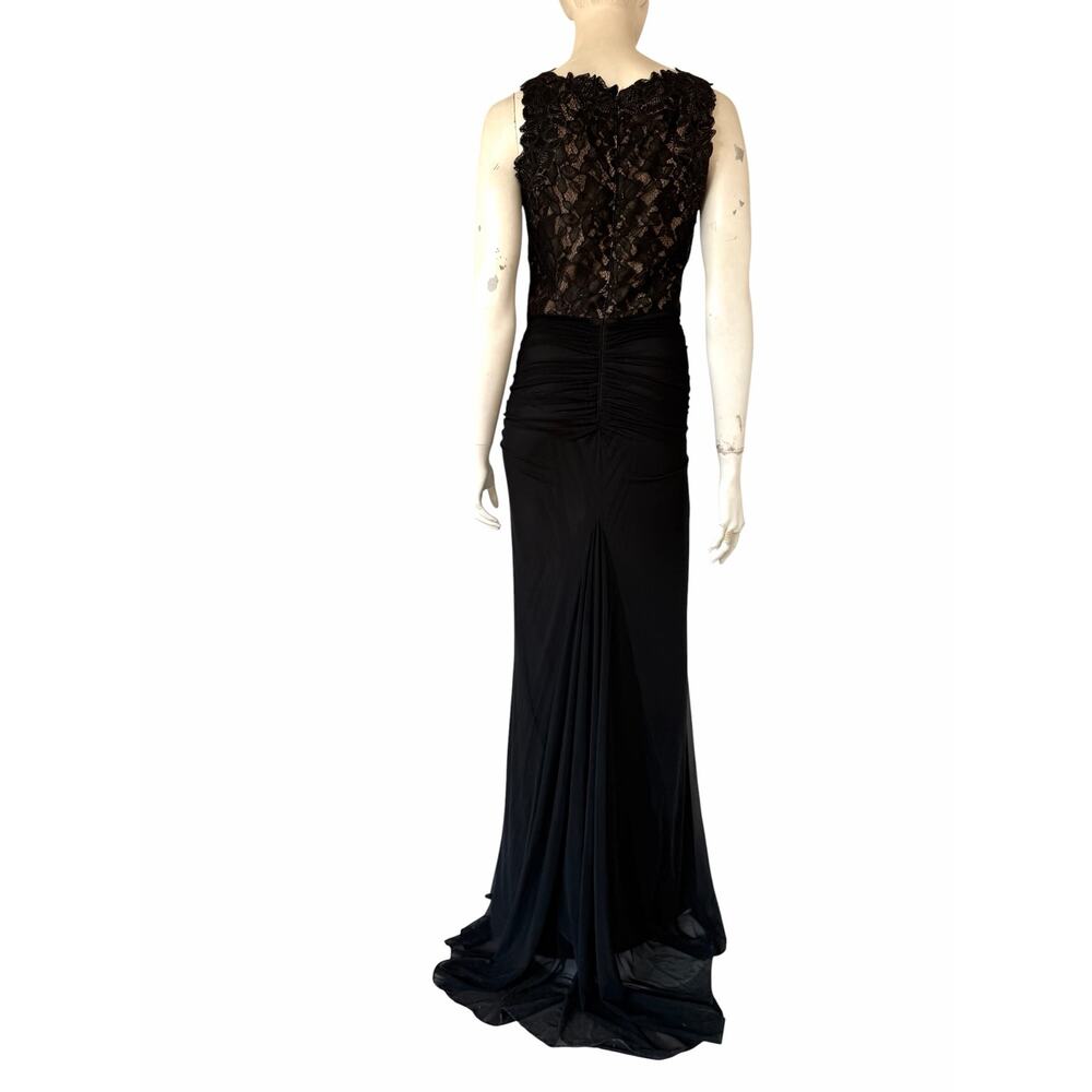 TADASHI SHOJI  Lace and Draped Tulle Boatneck Gown sz 6 - Picture 7 of 10